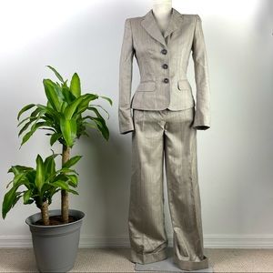 Escada Suit Set w/ a Peplum/Rouche Detailing on back